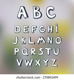 Vector brush line alphabet. Hand drawn alphabet