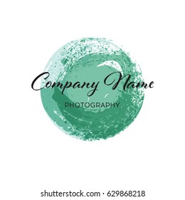Vector brush logo design template for Corporate, Media, Technology style.