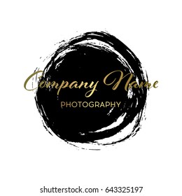 Vector brush logo design template for Corporate, Media, Technology style.