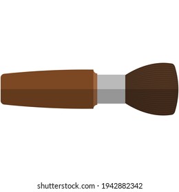 Vector brush for makeup and blusher applying illustration