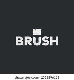 Vector brush minimal text logo design