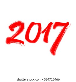 Vector Brush. numbers calendar. year