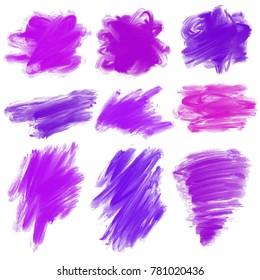 Vector brush paint texture. Purple, violet, mauve color stroke. Ultra violet background
