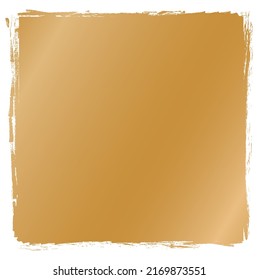 vector brush painted gold colored banner illustration on white background