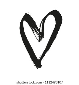 Vector brush painted heart. 