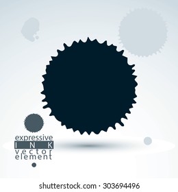 Vector brush painted ink blob, eps8 smudge background. Web and graphic design black splash element.
