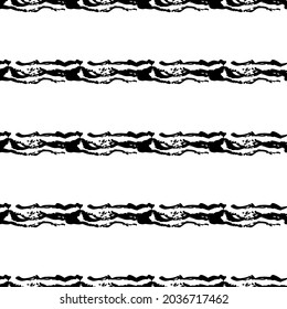 Vector Brush Seamless Pattern Grange Minimalist Geometric Design in Black Color. Modern Grung Collage Background for kids fabric and textile