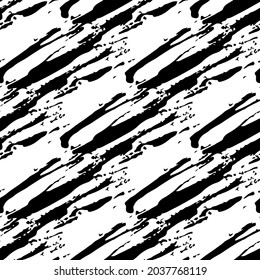 Vector Brush Seamless Pattern Grange Minimalist Geometric Design in Black Color. Modern Grung Collage Background for kids fabric and textile