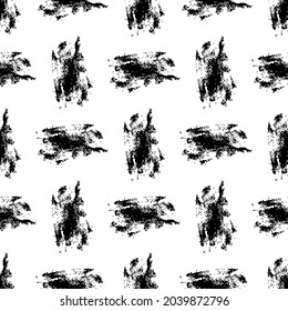 Vector Brush Seamless Pattern Grange Minimalist Geometric Design in Black Color. Modern Grung Collage Background for kids fabric and textile