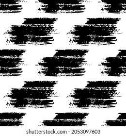 Pincel vectorial Seamless Pattern Grange Diseño Geométrico Mínimo en Color Negro. Fondo de Collage de Grung Moderno para tela infantil y textil