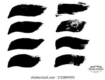 Vector Brush. Set of Black Ink Strokes. Place for Your Text. Vector Paintbrush Ink. Modern Textured Design. Freehand Painting. Distressed Grunge. Geometric Frame. Black Brush Strokes.