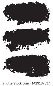 Vector brush set. Black paint strokes isolated on white background
