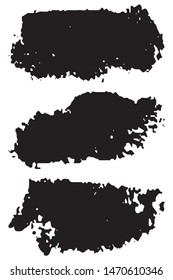 Vector brush set. Black paint strokes isolated on white background