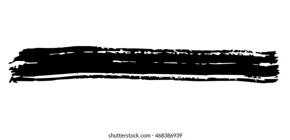 vector brush smudge texture black on a white background, ink