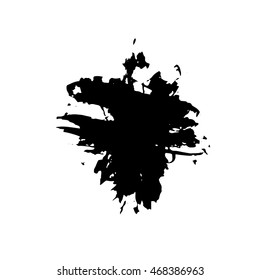 vector brush smudge texture black on a white background, ink