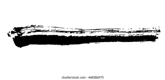vector brush smudge texture black on a white background, ink