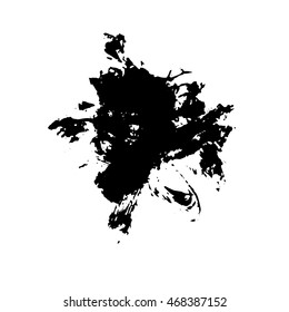 vector brush smudge texture black on a white background, ink