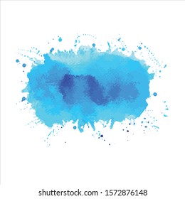 Vector brush splash blue watercolor illustration.Eps10
