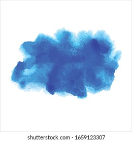 Dibujo de color azul de salpicadura de pincel vectorial.