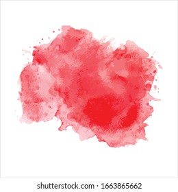 Vector brush splash color red abstract watercolor background.