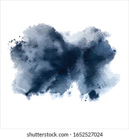 Vector brush splash gray watercolor illustration.