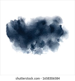 Vector brush splash gray watercolor illustration.