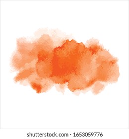 Vector brush splash orange watercolor illustration.