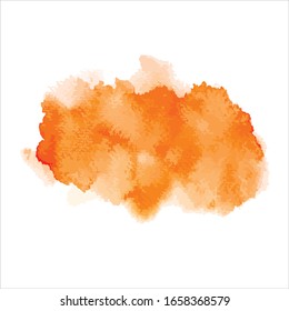 Vector brush splash orange watercolor illustration.