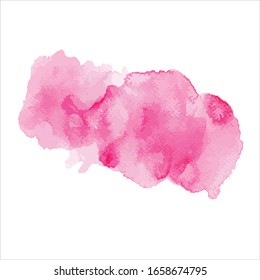 Vector brush splash pink watercolor illustration.