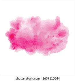 Vector brush splash pink watercolor illustration.