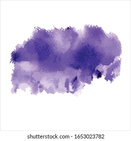 Vector brush splash purple watercolor illustration.