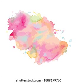 Pincel vectorial de las sombras de salpicadura de la ilustración de la acuarela en blanco.