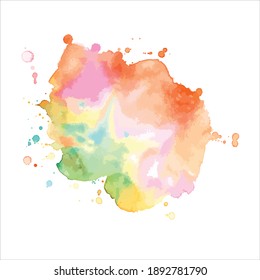Vector brush of splash shades watercolor illustration on white.