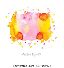 Vector brush splash watercolor on paper Eps10.