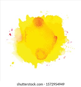 Vector brush splash yellow watercolor illustration.Eps10