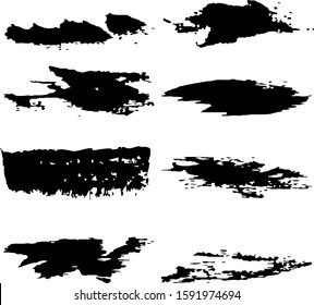 Vector brush spots. Hand drawn brush spalash. Vector brushes. Real paint imitation