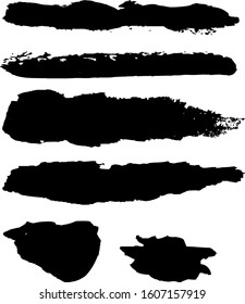 Vector brush spots. Hand drawn brush spalash. Vector brushes. Real paint imitation. Pen stroke. Ink splash vector. Real ink imitation