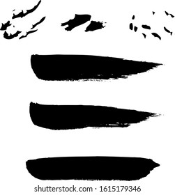 Vector brush spots. Hand drawn brush spalash. Vector brushes. Real paint imitation.