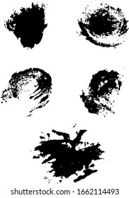 Manchas de pincel vectorial. Desplome del cepillo dibujado a mano. Verdaderos trazos de pintura. Recursos gráficos