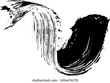 Vector brush sroke texture. Distressed uneven texture. Grunge background. Abstract halftone vector illustration. Overlay to create interesting effect and depth. Black isolated on white background.