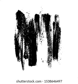 Vector brush sroke texture. Distressed uneven grunge background. Abstract distressed vector illustration. Overlay over any design to create interesting effect and depth. Black isolated on white. EPS10