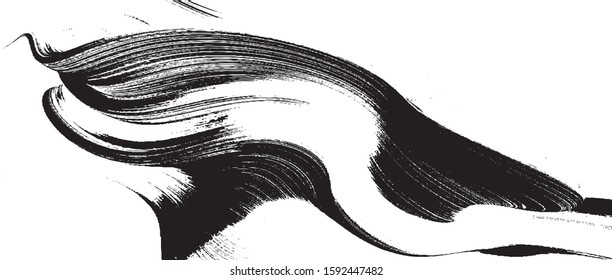 Vector brush sroke texture. Distressed uneven grunge background. Abstract distressed vector illustration. Overlay over any design to create interesting effect and depth. Black isolated on white. EPS10