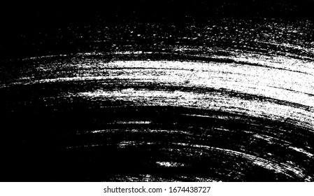 Textura de broca de pincel vectorial. Fondo desigual y angustiado. Ilustración abstracta de vector perturbada. Superponer cualquier diseño para crear un efecto interesante y profundidad. Negro aislado en blanco. EPS10