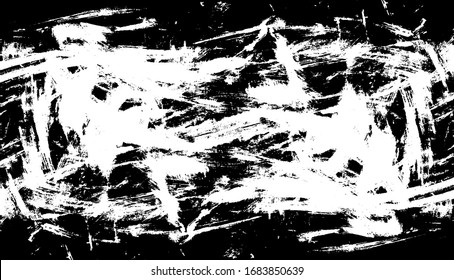 Textura de broca de pincel vectorial. Fondo desigual y angustiado. Ilustración abstracta de vector perturbada. Superponer cualquier diseño para crear un efecto interesante y profundidad. Negro aislado en blanco. EPS10
