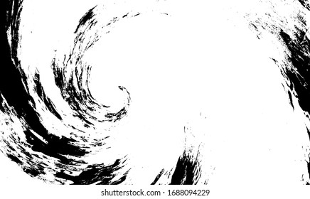 Textura de broca de pincel vectorial. Fondo desigual y angustiado. Ilustración abstracta de vector perturbada. Superponer cualquier diseño para crear un efecto interesante y profundidad. Negro aislado en blanco. EPS10
