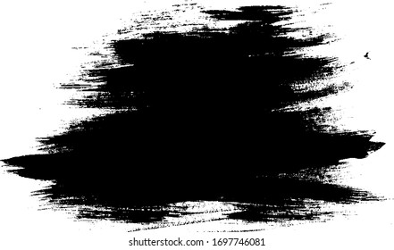 Vector brush sroke texture. Distressed uneven grunge background. Abstract distressed vector illustration. Overlay over any design to create interesting effect and depth. Black isolated on white. EPS10