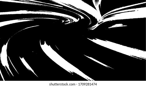 Textura de broca de pincel vectorial. Fondo desigual y angustiado. Ilustración abstracta de vector perturbada. Superponer cualquier diseño para crear un efecto interesante y profundidad. Negro aislado en blanco. EPS10