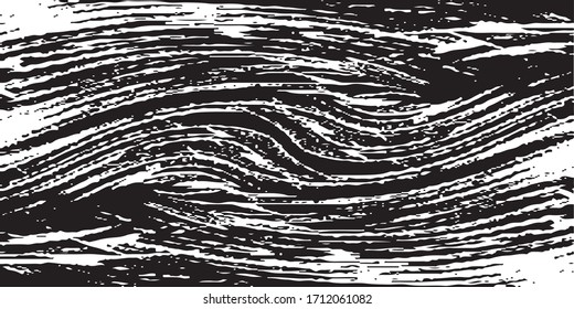 Textura de broca de pincel vectorial. Fondo desigual y angustiado. Ilustración abstracta de vector perturbada. Superponer cualquier diseño para crear un efecto interesante y profundidad. Negro aislado en blanco. EPS10