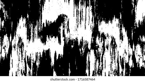Textura de broca de pincel vectorial. Fondo desigual y angustiado. Ilustración abstracta de vector perturbada. Superponer cualquier diseño para crear un efecto interesante y profundidad. Negro aislado en blanco. EPS10