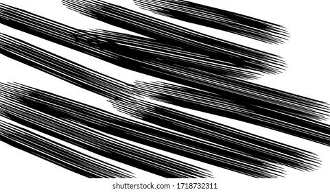 Vektorbürste raucht Textur. Unruhestifter ungleicher brüchiger Hintergrund. Abstrakte verzerrte Vektorgrafik. Überlagern Sie jedes Design, um interessante Effekte und Tiefe zu schaffen. Schwarz einzeln auf Weiß. EPS10